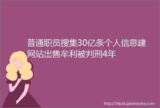 普通职员搜集30亿条个人信息建网站出售牟利被判刑4年